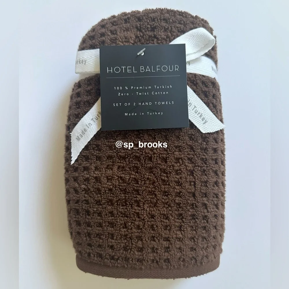 🎁8PC Hotel Balfour Bath Towel Set - Zero Twist Cotton - Chocolate Brown